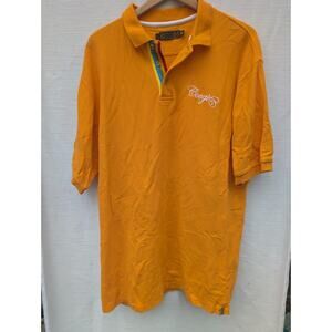 Coogi‎ Mens Orange Polo Short Sleeve Shirt XXL HipHop Urban Streetwear 90s Y2K